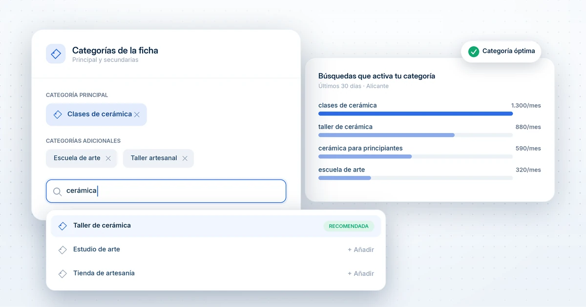 Cómo elegir la categoría principal de Google Business Profile