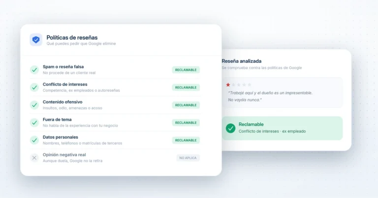 política de reseñas de google